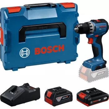 BOSCH Bezvadu urbjskrūvgriezis GSR18V-52 ar 2 akumulatoriem 18V 4.0 Ah un 2.0 Ah L-BOXX komplektā (Retail)