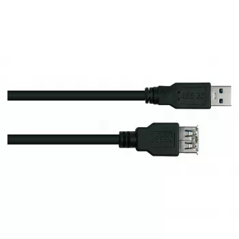 kabelmeister Alcasa UK30P-ASA-050S USB 3.2 Gen 1 pagarinātājkabelis - USB-A vīriešu savienotājs uz USB-A vīriešu savienotāju - 5 m - Melns