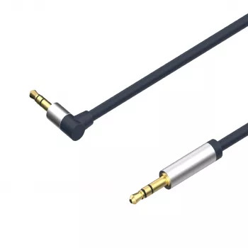 ShiverPeaks Audio 3,5mm Jack Cable, Angled/Straight 0,7m - Black