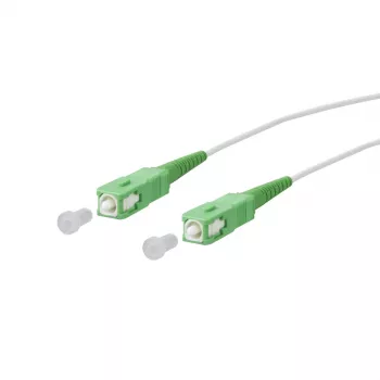 METZ CONNECT OpDAT optiskās šķiedras pīta instalācijas kabelis SC APC – SC APC OS2 viens režīms vienvads 2,0 m balts