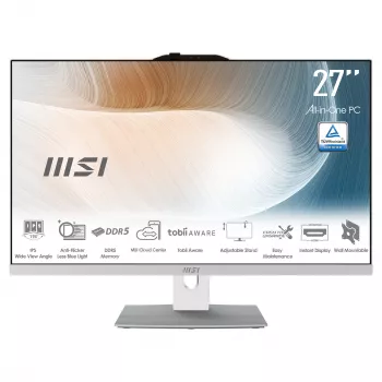 MSI Modern AM272P 1M-1426AT All-in-One PC, 27 inch Full HD, Intel Core i5-14th Gen, 16GB RAM, 512GB SSD, Windows 11 Home, Black & Silver