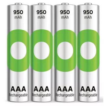 GP ReCyko Micro AAA NiMH uzlādējamā baterija 950 mAh 1,2 V 4 iepakojums (GPRCK95AAA105C4)