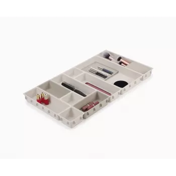 Joseph Joseph Viva 12-Piece Makeup Drawer Organiser Set - Grey/Translucent