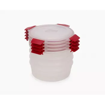 Joseph Joseph Nest Lock 4-Piece Red 1L Round Food Container Set