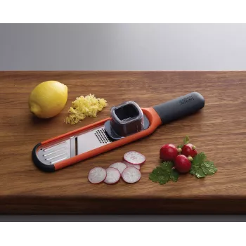 Joseph Joseph Handi-Grate 2-in-1 Mini Grater & Slicer - Orange - Stainless Steel
