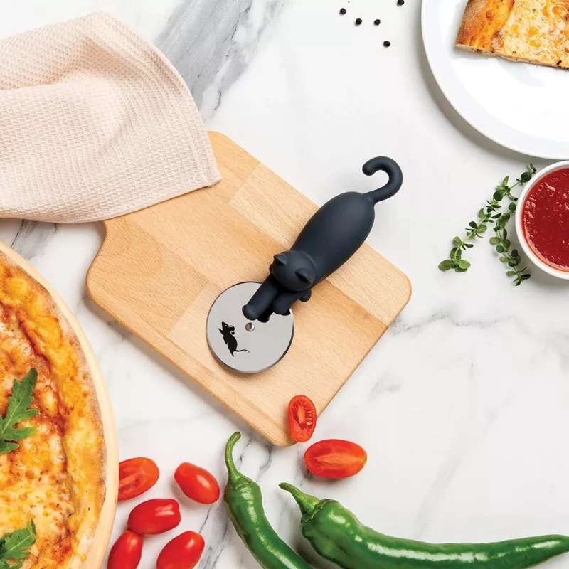 OTOTO Kitty Cut Pizza Cutter - Black & White Cat Design