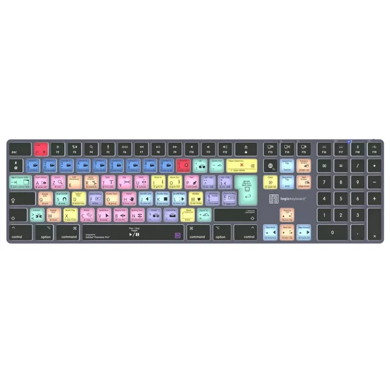 LogicKeyboard Adobe Premiere Pro CC Titan FR (Mac) - French AZERTY Layout, Backlit, Wired USB Keyboard