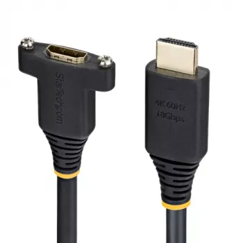 StarTech 1,8m HDMI 2.0 pagarinājuma kabelis – vīrišķais uz sievišķo paneļa stiprinājums – melns