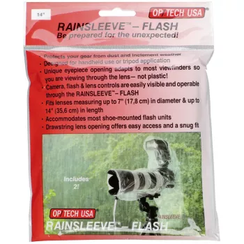 OP/TECH Rain-Sleeve Flash 2-Pack caurspīdīgs