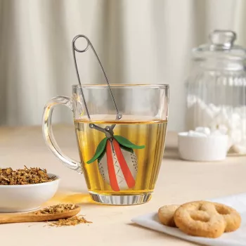 OTOTO Tea Trap Tējas Infūzers - Zaļš/Sarkans - Nerūsējošais Tērauds & Plastmasa - 160 mm