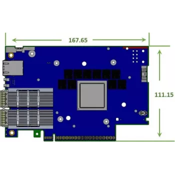 Nvidia BlueField-3 B3220L E-Series FHHL SuperNIC datu apstrādes vienība