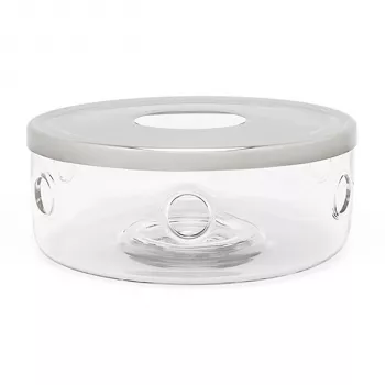 Bredemeijer Tea Warmer Minuet Glass + Inox Plate 15,1 cm Silver