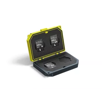 Angelbird MEDIA TANK CFexpress Type A - Memory Card Case for 4 Cards, Anodized Aluminum, Black/Yellow, Shockproof, Dustproof, Splash-proof