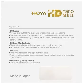 Hoya HD nano MkII CIR-PL 52mm apļveida polarizācijas filtrs