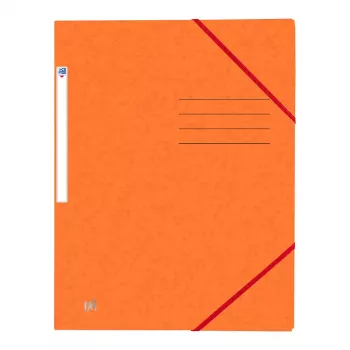 Oxford TOP FILE+ Elasticated Folder A4 Orange - Office Stationery