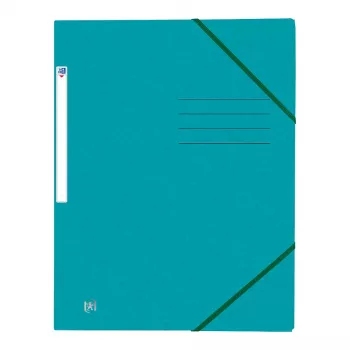 Oxford TOP FILE+ Corner Elastic Document Folder A4 3 Flaps Aqua 400116326