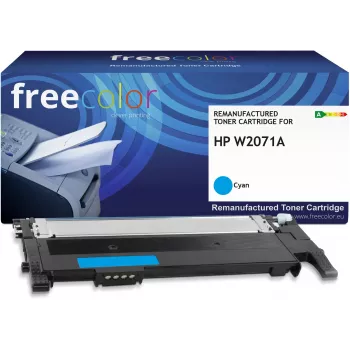 Freecolor saderīga toneru kasetne HP W2071A ciāna ar mikroshēmu 1000 lapas