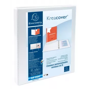 Exacompta Presentation Ring Binder with Pockets White 2 Rings A4