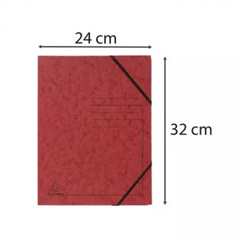 Exacompta Colorspan Elasticated Folder A4 Red 355 g/m² bez atlokiem
