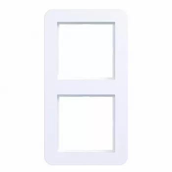 Hager C.1 2-Gang Cover Frame Light White Matt WAD7200WM