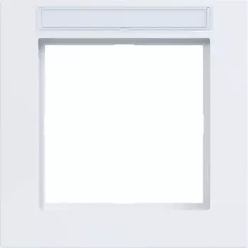 Hager WAD6101WG 1-Gang Cover Frame with Labeling Field, Light White Glossy