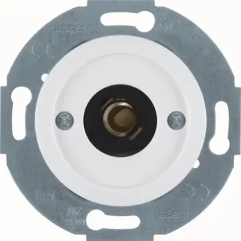 Hager WTE5182WG spiedpoga ar indikatorlampu E10, centrālais elements 1930/Glass, spīdīgi balta
