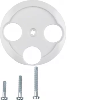 Hager Central Piece WTF4593PW for Antenna Socket 3-Hole 1930/Glass Polar White