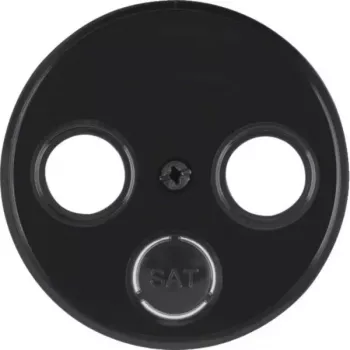 Hager WLF1068BG Centrālā plāksne antennas kontaktligzdai 2 un 3 caurumiem R.Classic Melna