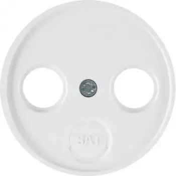 Hager WLF1068WG Centrālā plāksne antenas kontaktligzdai 2 un 3 caurumiem, spīdīgi balta, System r.Classic