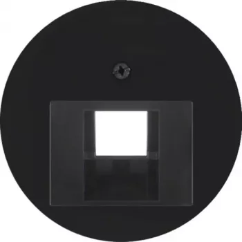 HAGER WLF1007BG Centrālā plāksne UAE/RJ45 ligzdai, Berker R.Classic, melna spīdīga