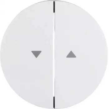Hager WLW2001WG Rocker Switch Key 2-Gang with Arrow Symbol, Polar White Glossy, Berker R.Classic