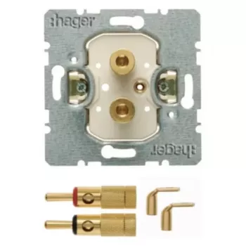 Hager WDF48001 Skaļruņa ligzdas modulis iemontējamais High End 1-modulis Polar White