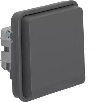 Hager WNA140 SCHUKO kontaktligzda ar eņģes vāciņu, IP55, pelēka, W.1 sērija