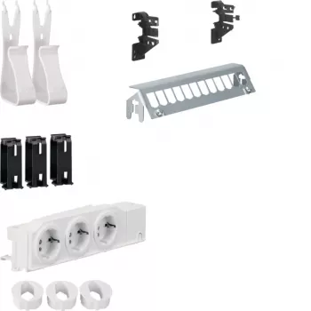 Hager Multimedia Kit UM00M2 ar 3 Kontaktligzdām 12 Portu Paneļa Bez RJ45