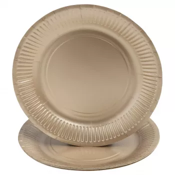 PROnappe 10 Paper Plates Ø 23 cm - White, Disposable, Biodegradable