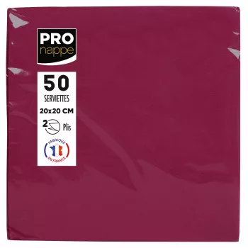 PROnappe Paper Napkins Bordeaux 2-Ply 20.0 x 20,0 cm 50 Pack