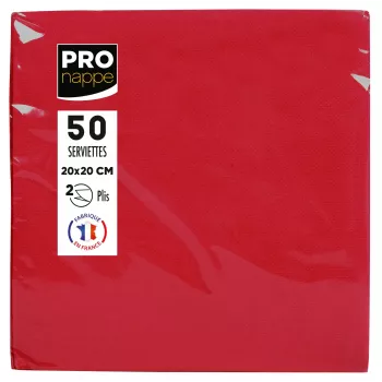 PROnappe Red 2-Ply Paper Napkins 20 x 20 cm 50-Pack