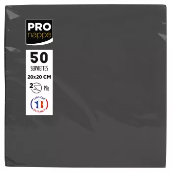 PROnappe Black 2-Ply Napkins 20 x 20 cm 50 Pieces