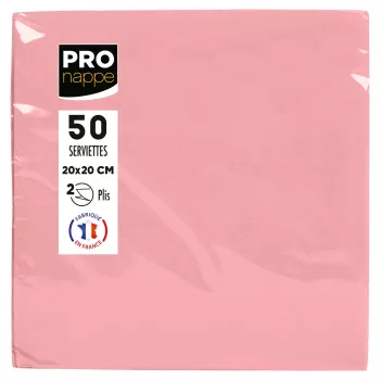 PROnappe Pink 2-Ply Paper Napkins 20 x 20 cm 50-Pack