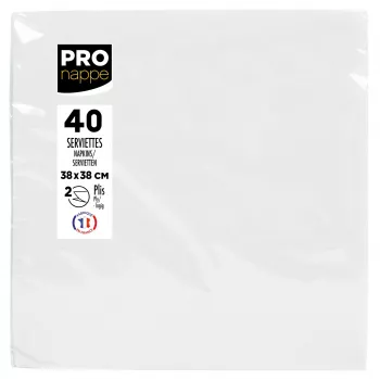 PROnappe Baltās Papīra Salvetes 2-Ply 19 x 19 cm 40-Pack