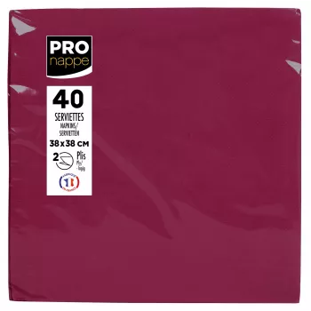 PROnappe Paper Napkins Bordeaux 2-Ply 19.0 x 19,0 cm 40 Pieces