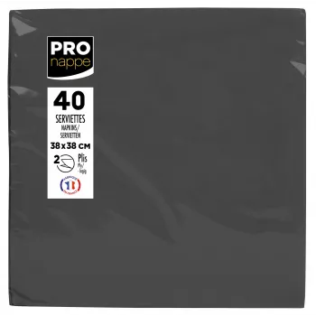 PROnappe Paper Napkins Black 2-Ply 19.0 x 19,0 cm 40 Pieces