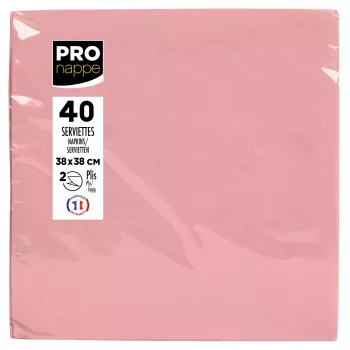 PROnappe Paper Napkins Pink 2-Ply 19.0 x 19,0 cm 40 Pieces
