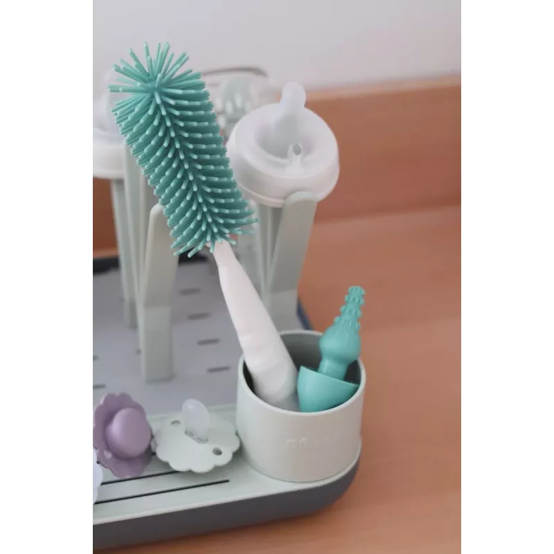 Beaba silikona pudeļu un knupīšu birste Sage Green