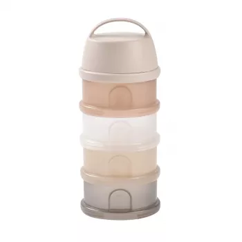 BLACK + BLUM BEABA Formula Dispenser ar 4 nodalījumiem, caurspīdīgs māla krāsā