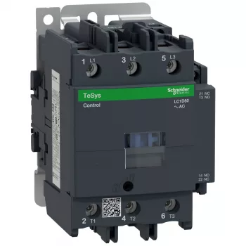 APC Schneider Electric LC1D80P7 TeSys D Kontaktors, 3-polīšu, 80 A, 230 V AC spole, 1 NO + 1 NC palīgkontakti