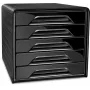 CEP Office Solution Smoove Drawer Box Black DIN A4 with 5 Drawers