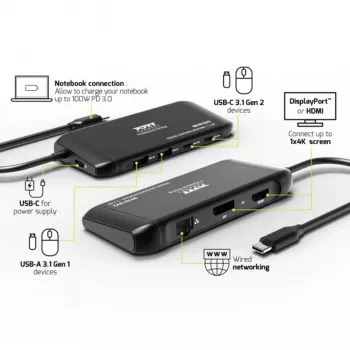 PORT Designs PORT connect Professional Docking Station USB-C 4K 3 Displays 85W PD