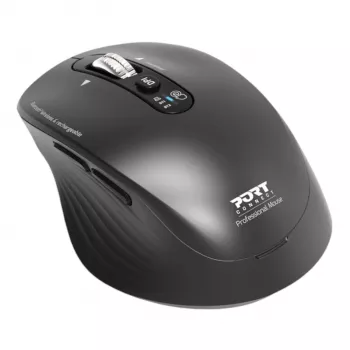 PORT Designs PORT Connect Professional BUSINESS Rechargeable Wireless Mouse - Optical - 6 Buttons - 2,4 GHz, Bluetooth - USB Receiver - Black