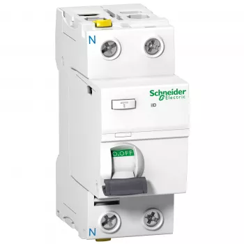 Schneider Electric A9Z21240 Acti9 iID Noplūdes Strāvas Aizsardzības Slēdzis (RCCB) 2P 40A 30mA Tips A 220-240V AC IP20 Balts